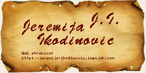 Jeremija Ikodinović vizit kartica